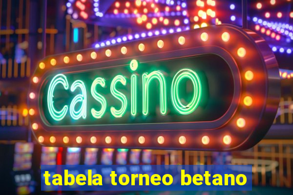 tabela torneo betano